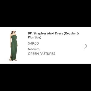 BP Strapless Maxi Dress NWT